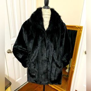 Fabulous Furs Faux Black Mink Jacket
